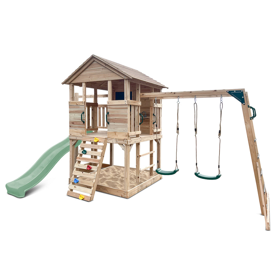 Kingston Cubby House with 2.2m Slide (Pastel Green)