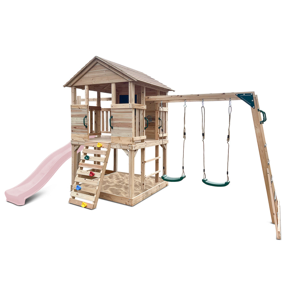 Kingston Cubby House with 2.2m Slide (Pastel Pink)