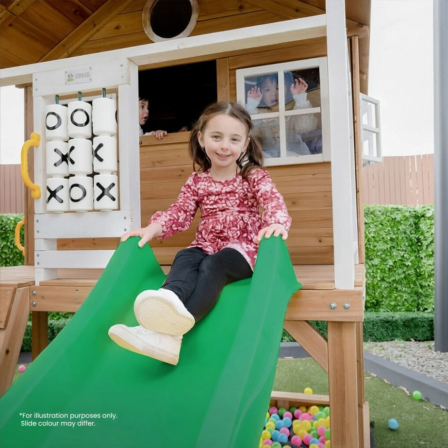 Warrigal Cubby House with 2.2m Slide (Pastel Green)