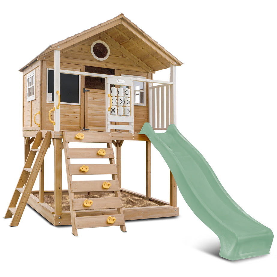 Warrigal Cubby House with 2.2m Slide (Pastel Green)