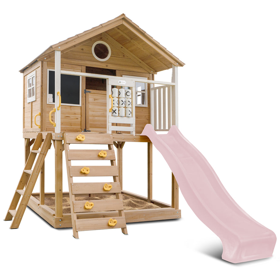 Warrigal Cubby House with 2.2m Slide (Pastel Pink)
