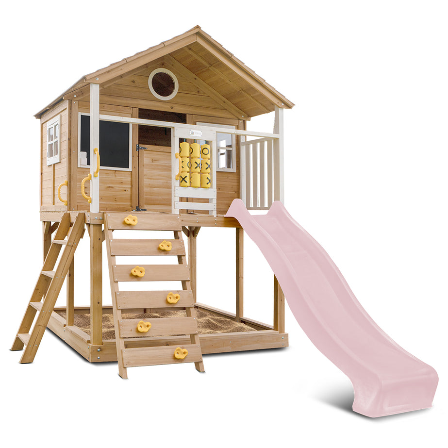Warrigal Cubby House with 2.2m Slide (Pastel Pink)