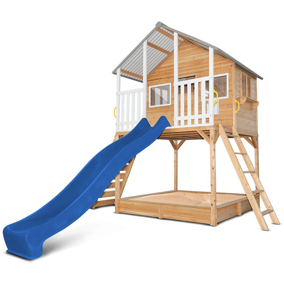 Winchester Cubby House (Elevated 1.2m) with 2.2m Slide (Blue)