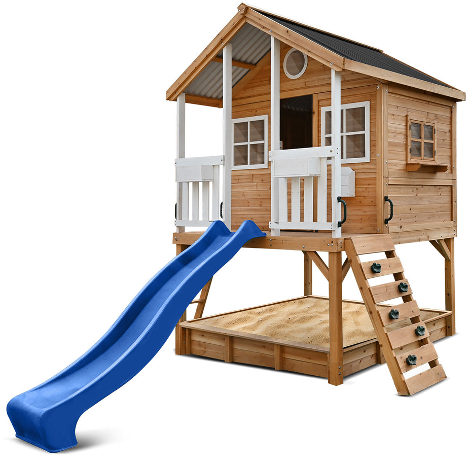 Winchester Cubby House (Elevated 1.2m) with 2.2m Slide (Blue)