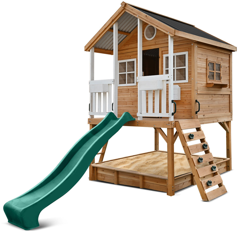 Winchester Cubby House (Elevated 1.2m) with 2.2m Slide (Green)