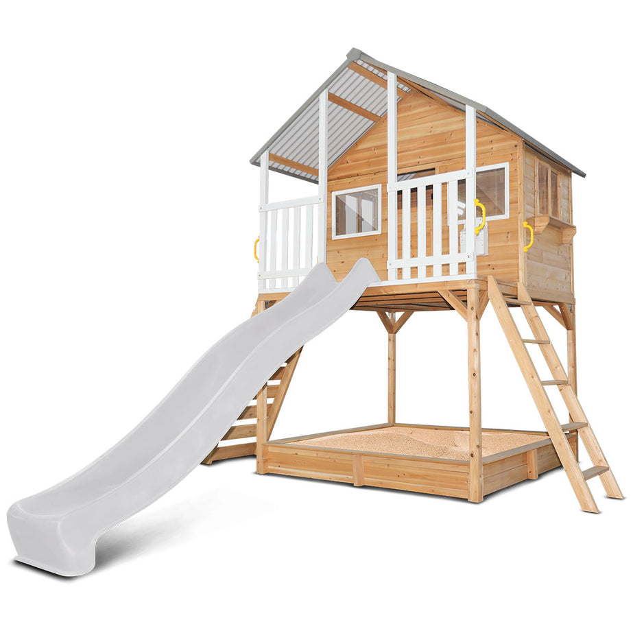 Winchester Cubby House (Elevated 1.2m) with 2.2m Slide (White)