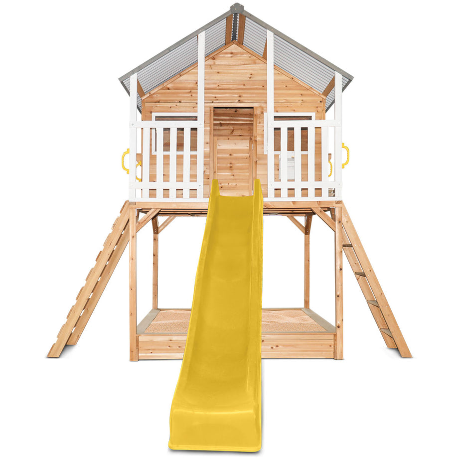 Winchester Cubby House (Elevated 1.2m) with 2.2m Slide (Yellow)
