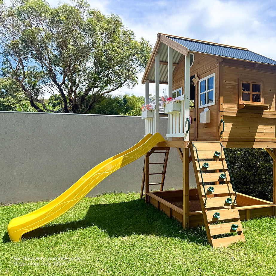 Winchester Cubby House (Elevated 1.2m) with 2.2m Slide (Yellow)