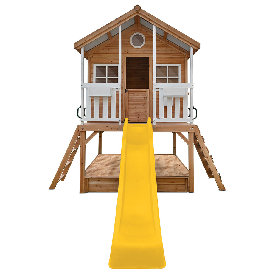 Winchester Cubby House (Elevated 1.2m) with 2.2m Slide (Yellow)