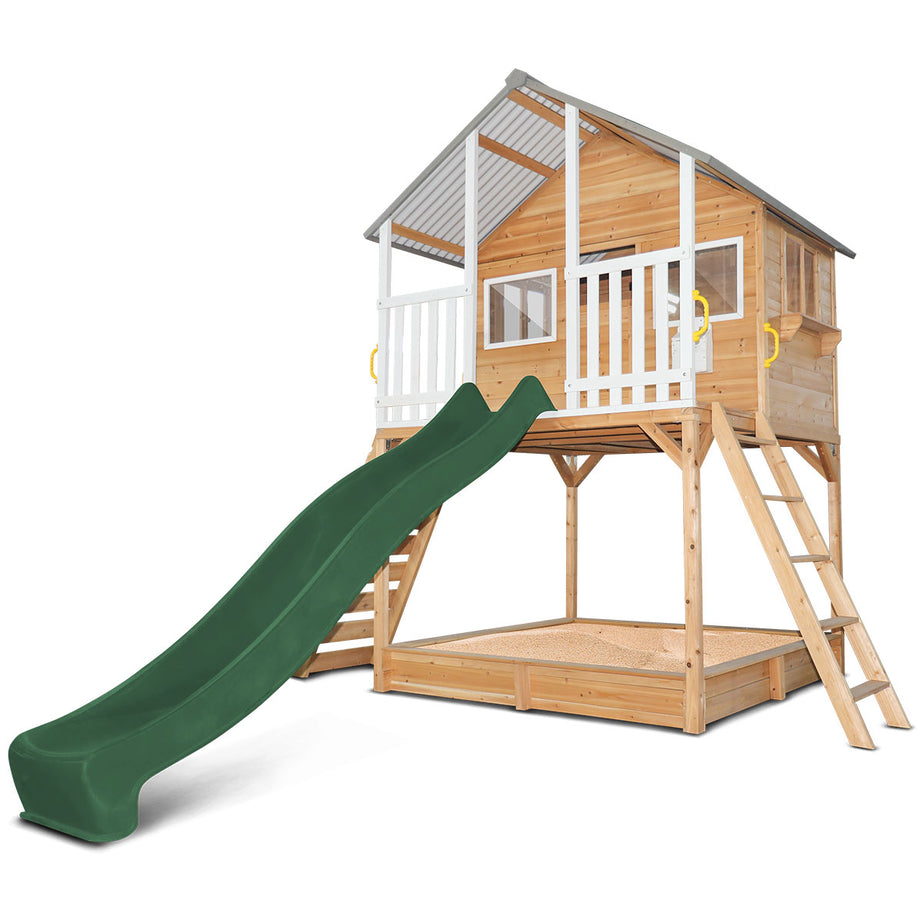 Winchester Cubby House (Elevated 1.45m) with 3.0m Slide (Green)
