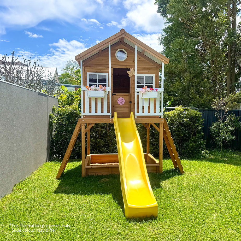 Winchester Cubby House (Elevated 1.45m) with 3.0m Slide (Pastel Green)