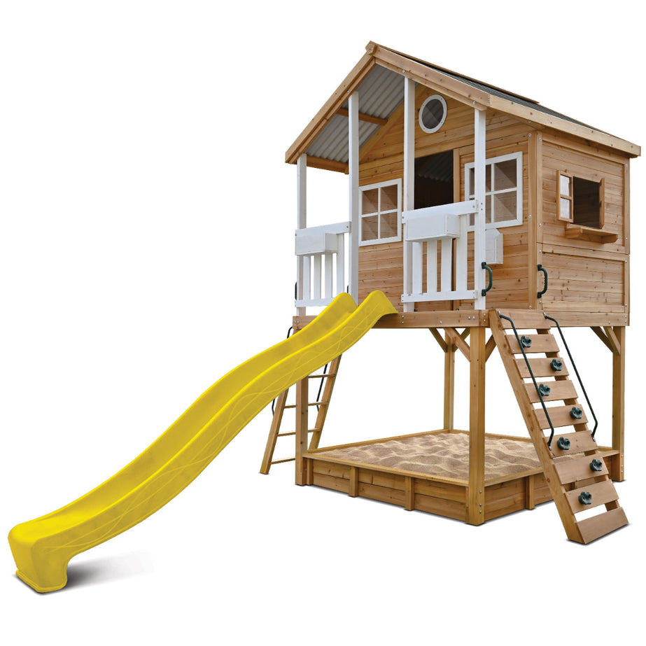 Winchester Cubby House (Elevated 1.45m) with 3.0m Slide (Yellow)