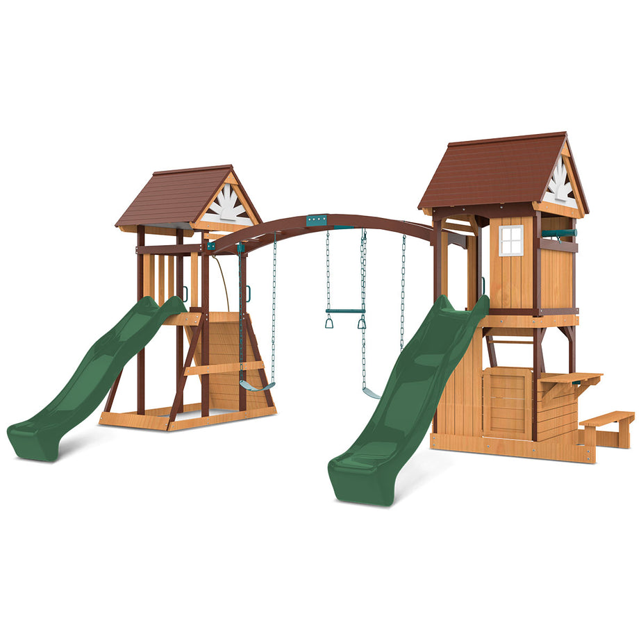 Armadale Swing Set & Play Centre with Two 2.2m Slide (Green)