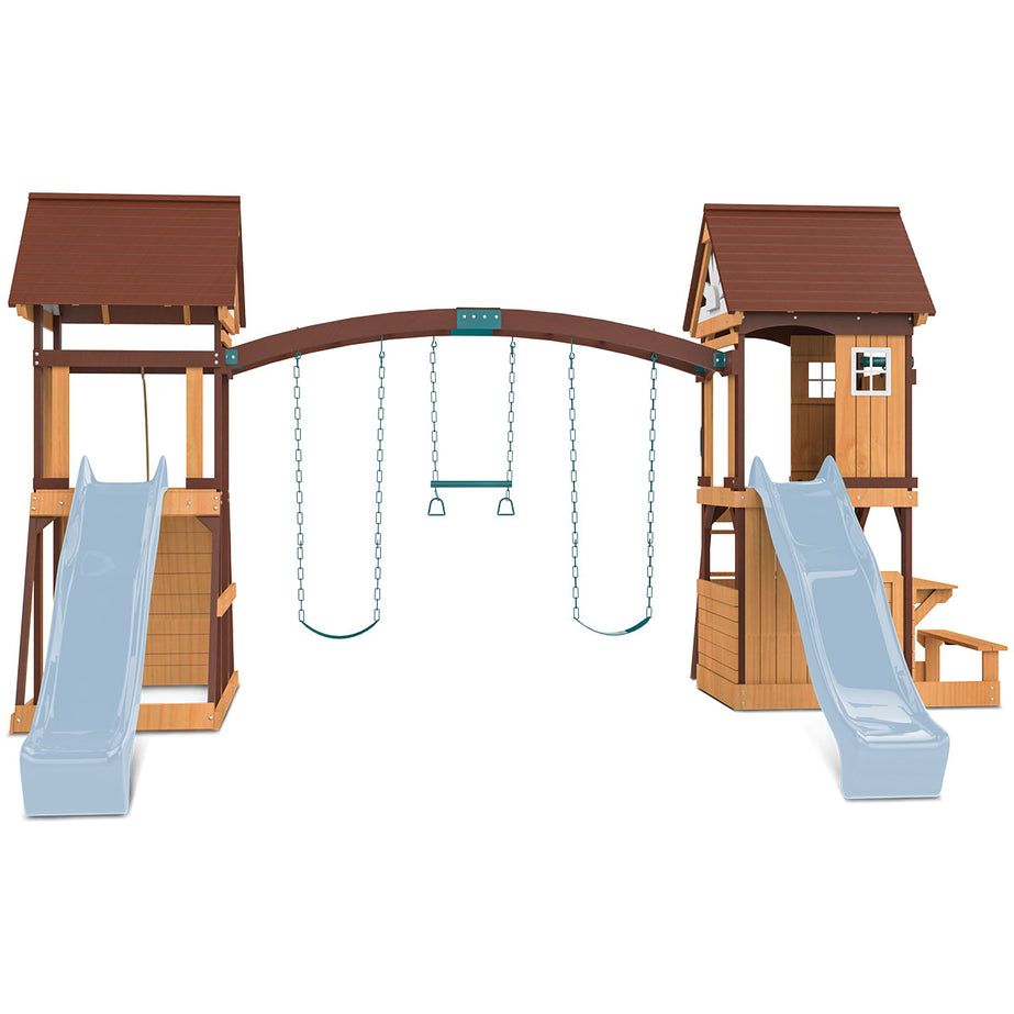 Armadale Swing Set & Play Centre with Two 2.2m Slide (Pastel Blue)