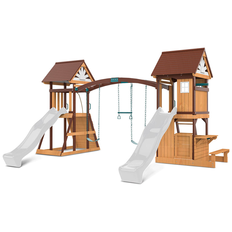 Armadale Swing Set & Play Centre with Two 2.2m Slide (White)
