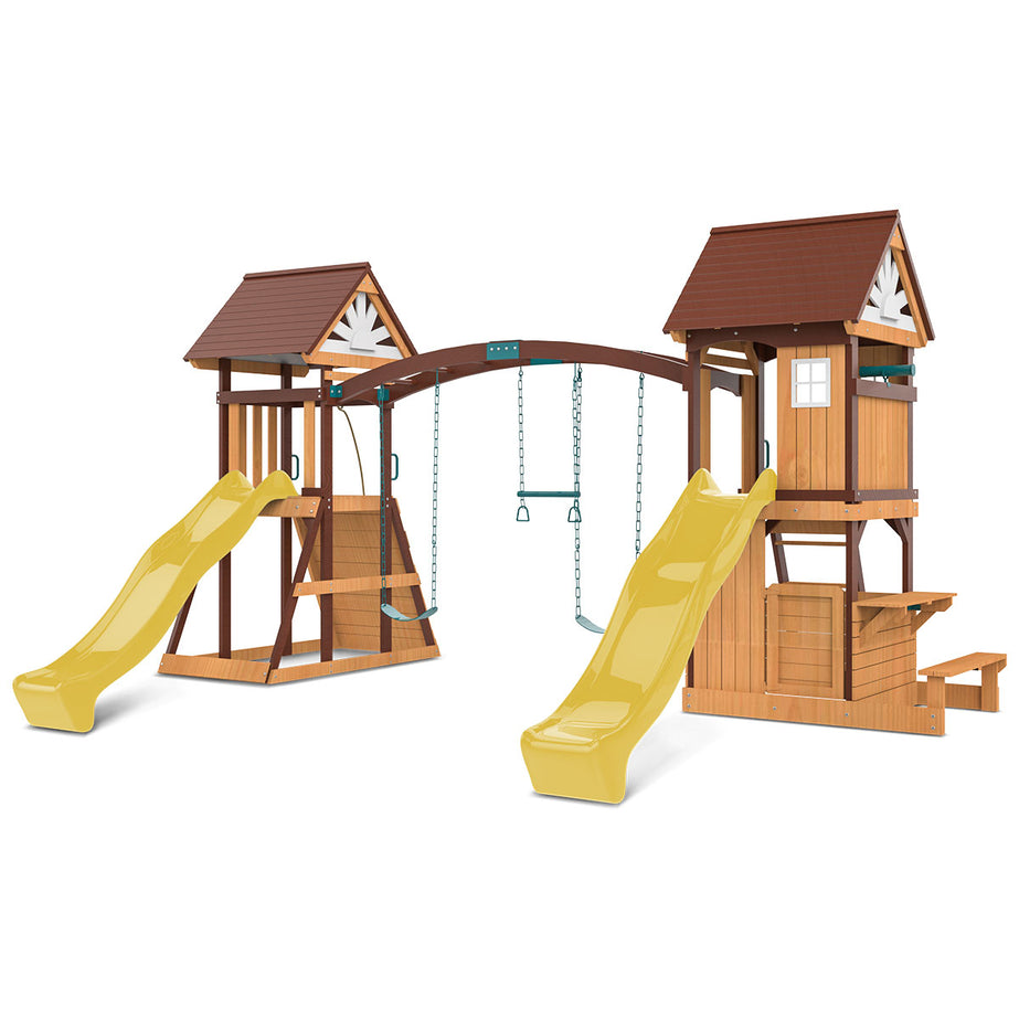 Armadale Swing Set & Play Centre with Two 2.2m Slide (Yellow)