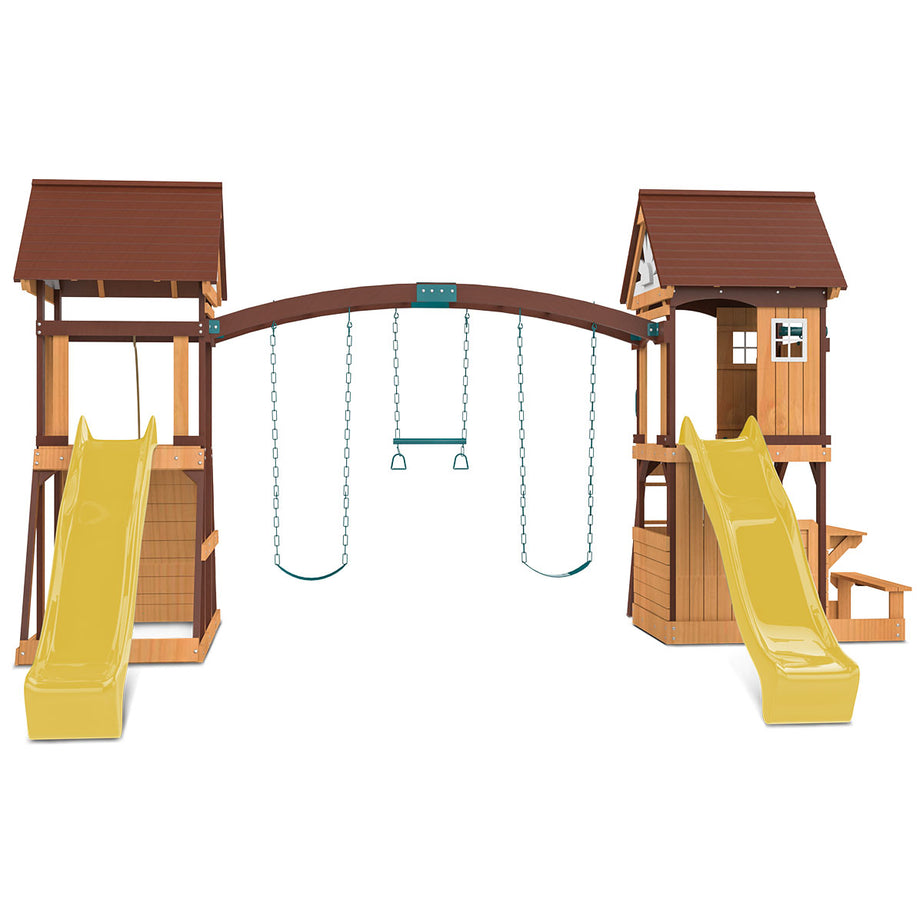 Armadale Swing Set & Play Centre with Two 2.2m Slide (Yellow)