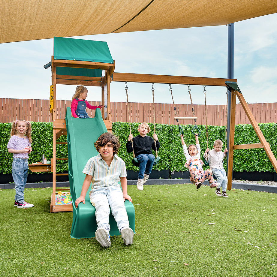 Birmingham Play Centre & Swing Set (Green Slide)
