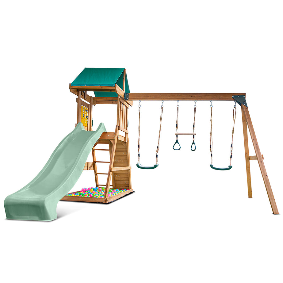 Birmingham Swing Set & Play Centre with 2.2m Slide (Pastel Green)
