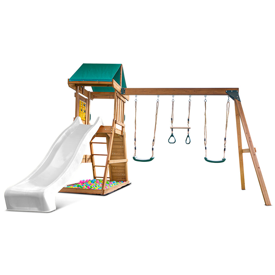 Birmingham Swing Set & Play Centre with 2.2m Slide (White)