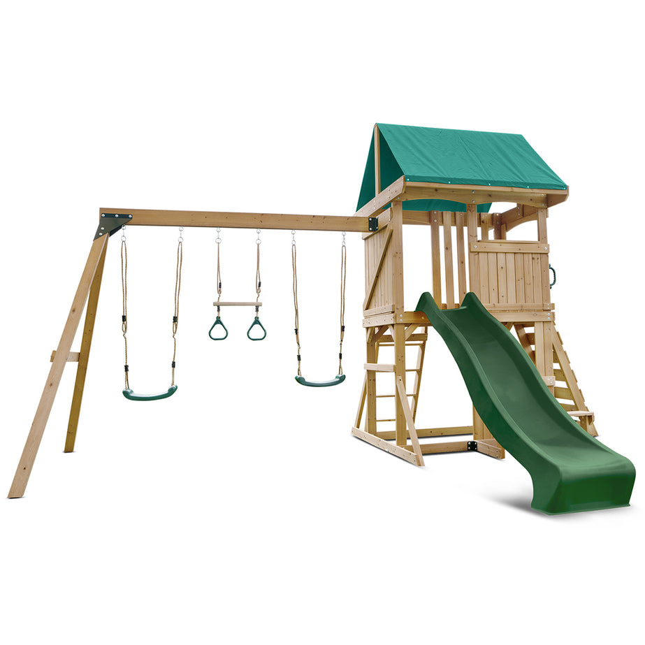 Carindale Swing Set & Play Centre with 2.2m Slide (Green)
