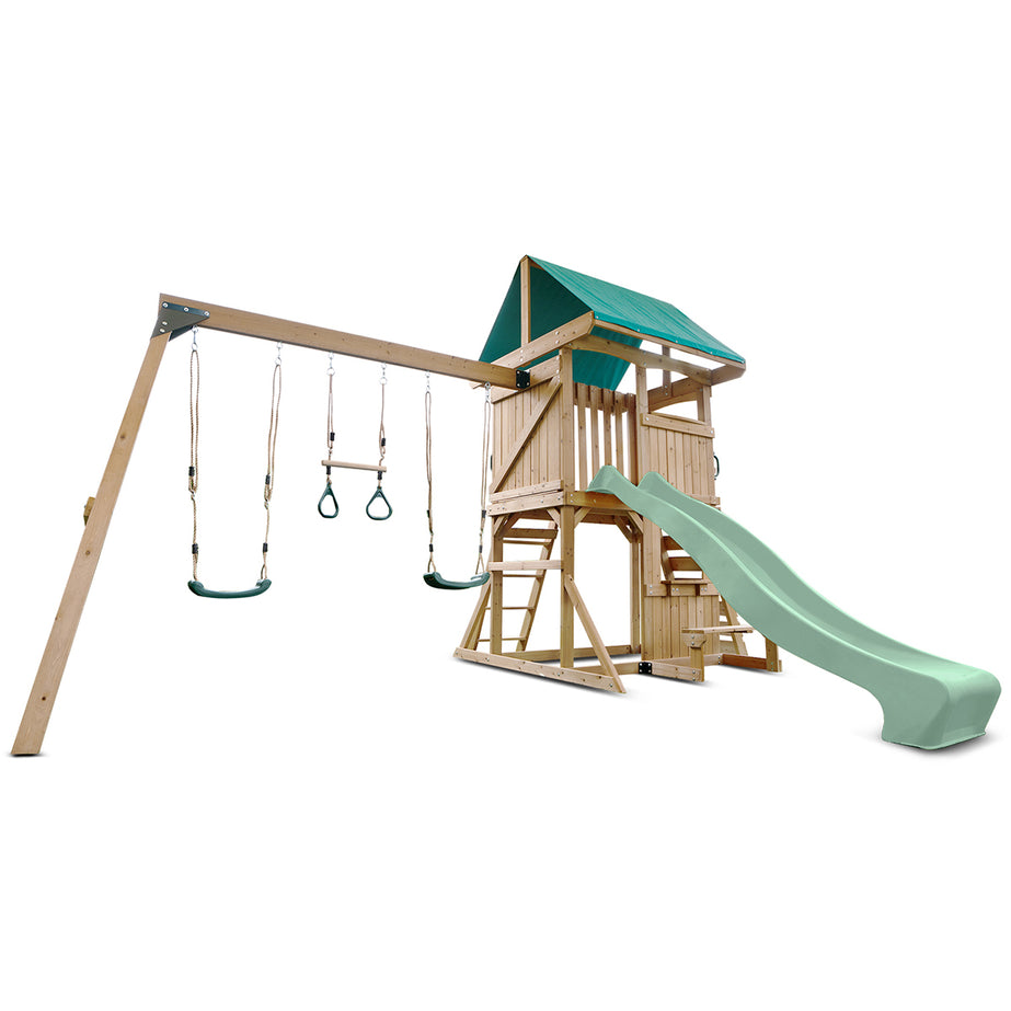 Carindale Swing Set & Play Centre with 2.2m Slide (Pastel Green)