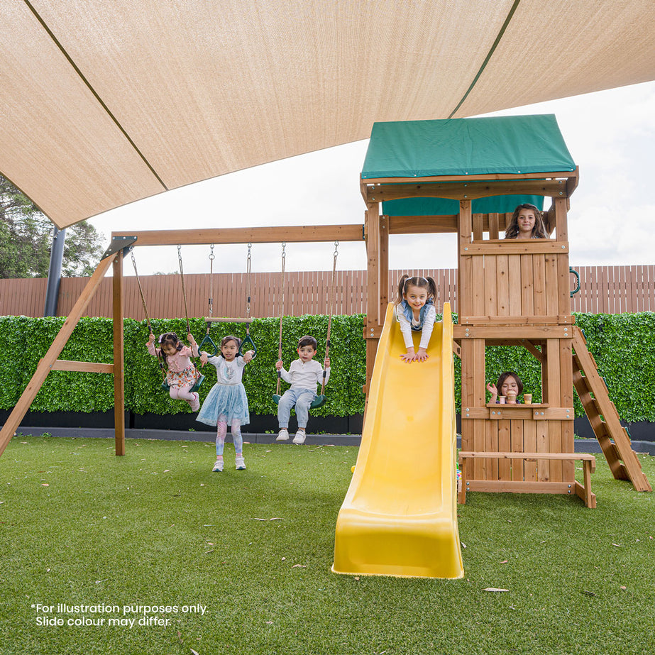 Carindale Swing Set & Play Centre with 2.2m Slide (Pastel Green)