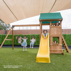 Carindale Swing Set & Play Centre with 2.2m Slide (Pastel Green)