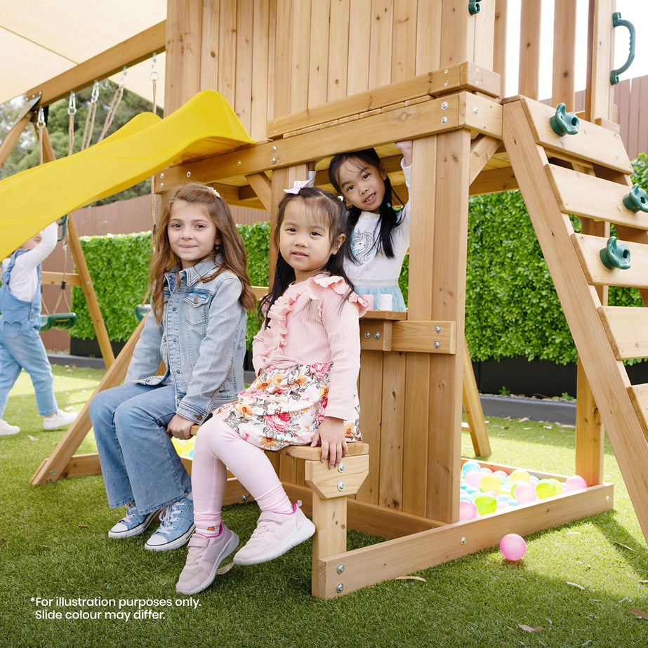Carindale Swing Set & Play Centre with 2.2m Slide (Pastel Green)
