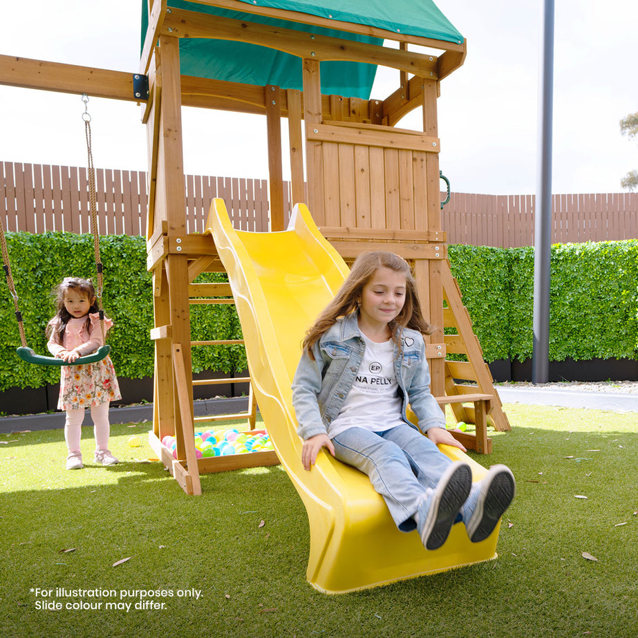 Carindale Swing Set & Play Centre with 2.2m Slide (Pastel Green)