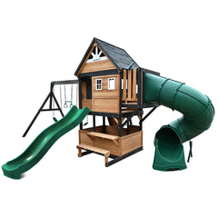 Claremont Swing Set & Playground with 2.2m Slide (Green)