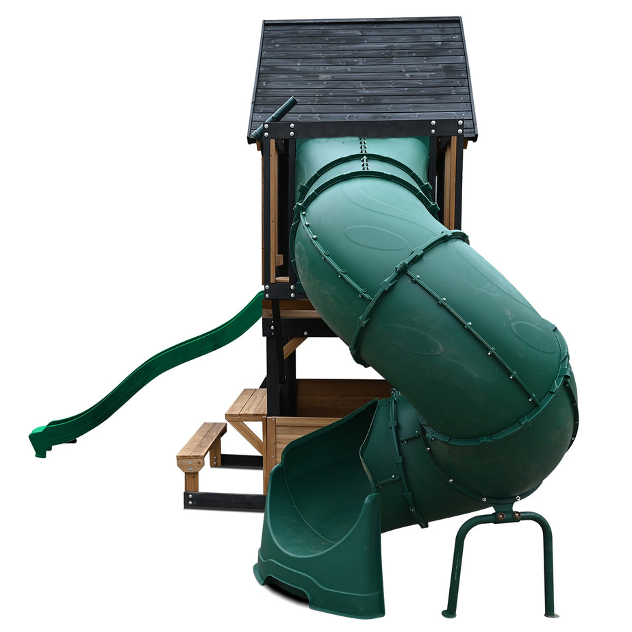 Claremont Swing Set & Playground with 2.2m Slide (Green)