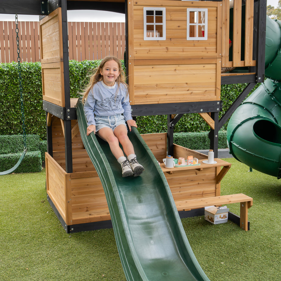 Claremont Swing Set & Playground with 2.2m Slide (Green)