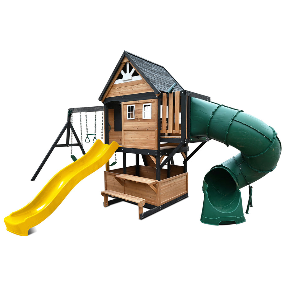 Claremont Swing Set & Playground with 2.2m Slide (Yellow)