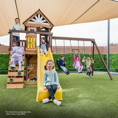 Coventry Swing Set & Play Centre with 2.2m Slide (Green)