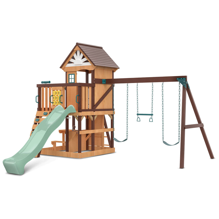 Coventry Swing Set & Play Centre with 2.2m Slide (Pastel Green)