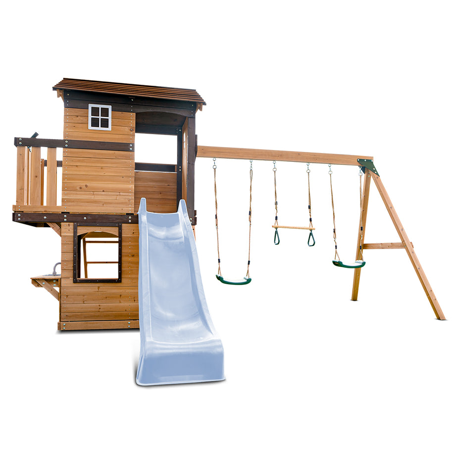 Darlington Swing Set & Play Centre with 2.2m Slide (Pastel Blue)