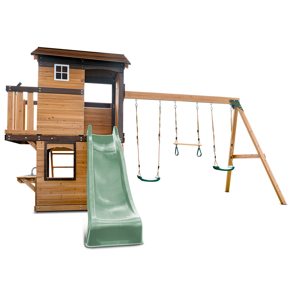 Darlington Swing Set & Play Centre with 2.2m Slide (Pastel Green)