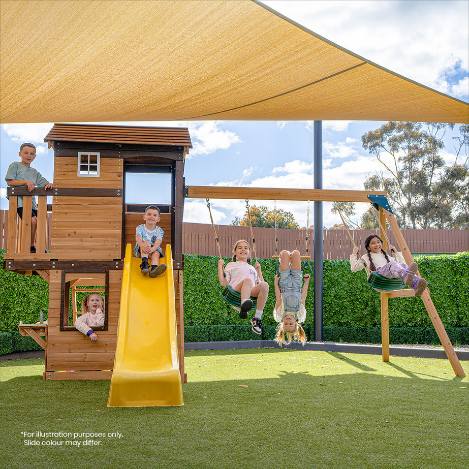 Darlington Swing Set & Play Centre with 2.2m Slide (Pastel Pink)