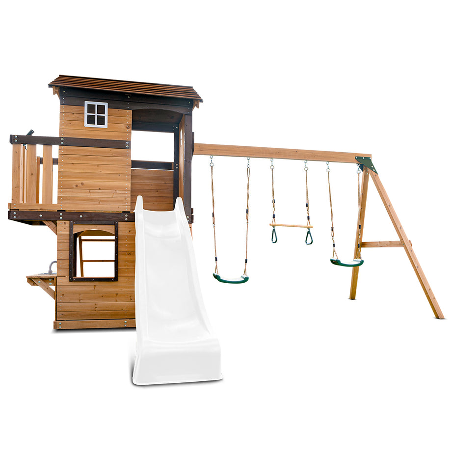 Darlington Swing Set & Play Centre with 2.2m Slide (White)