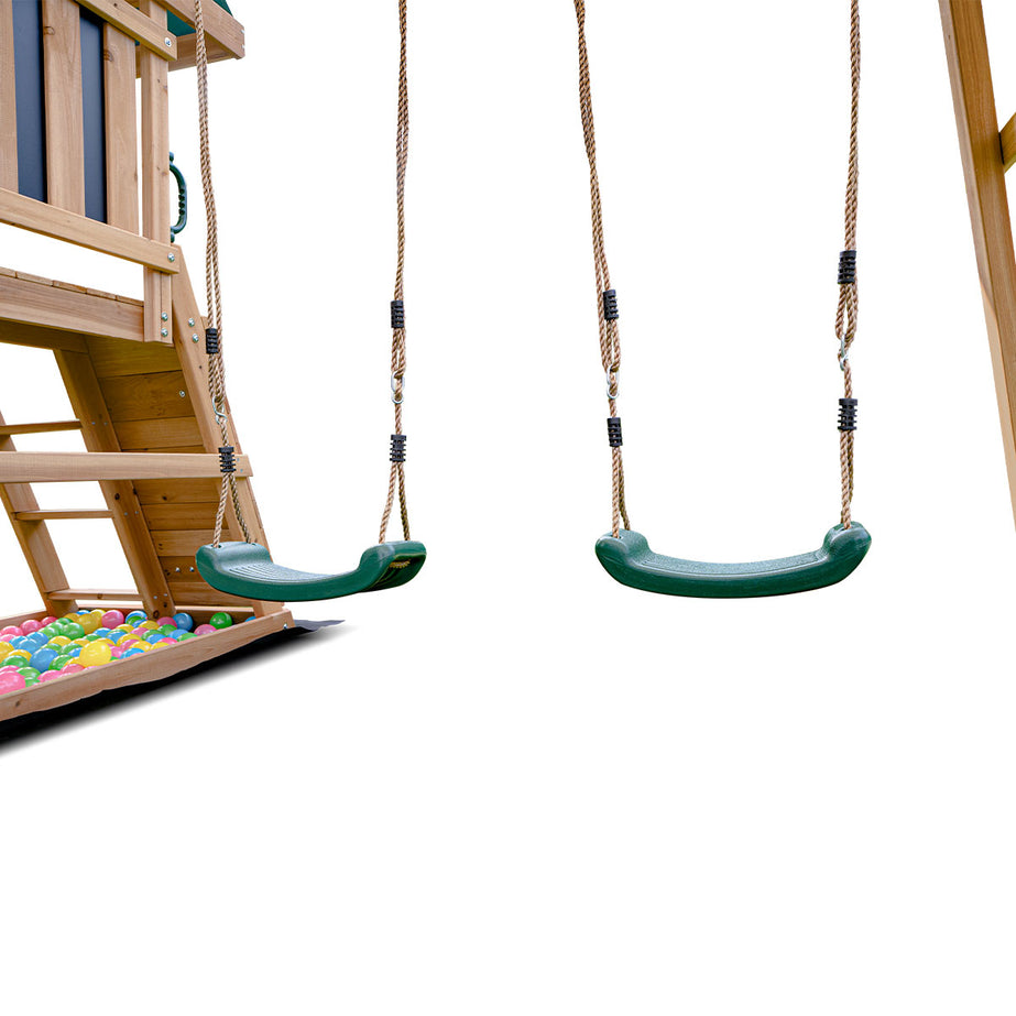 Greenvale Swing Set & Playground with 1.8m Slide (Green)