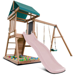 Greenvale Play Centre with 1.8m Pastel Pink Slide