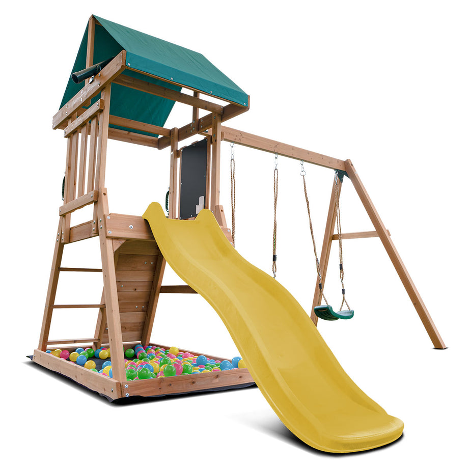 Greenvale Swing Set & Play Centre with 1.8m Slide (Yellow)