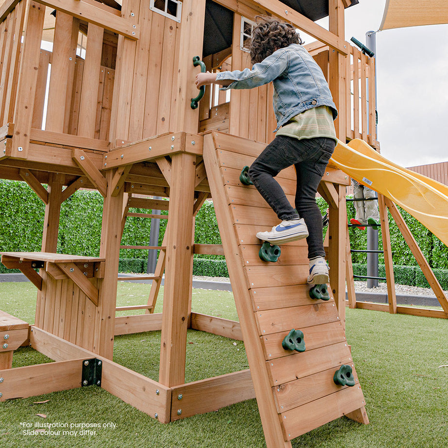 Kensington Swing Set, Monkey Bars & Playground with 2.2m Slide (Blue)