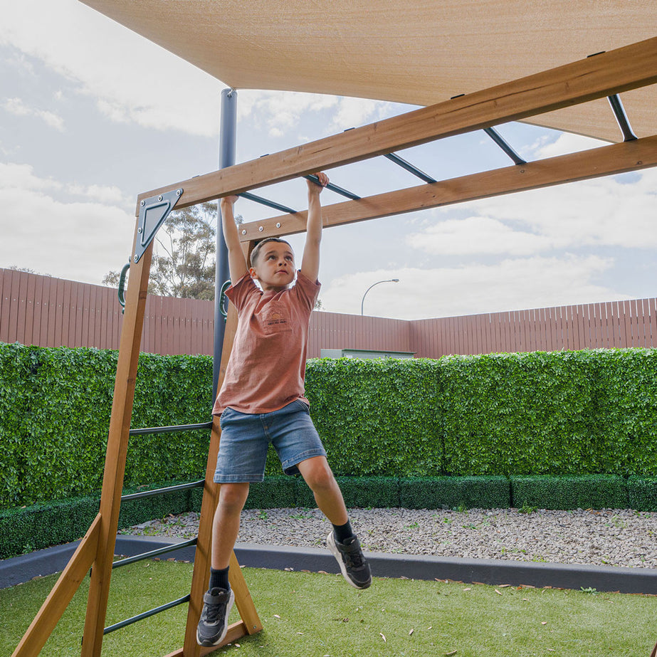Meer Brook Swing Set, Monkey Bars & Playground with 2.2m Slide (Green)