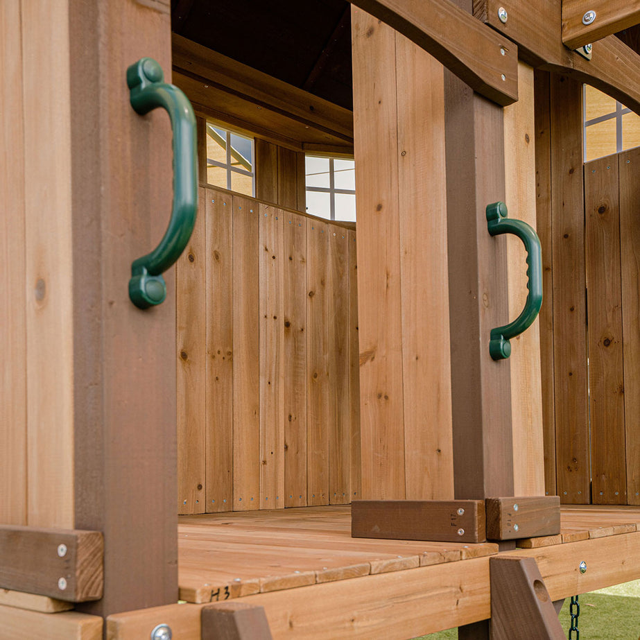 Meer Brook Swing Set, Monkey Bars & Playground with 2.2m Slide (Green)