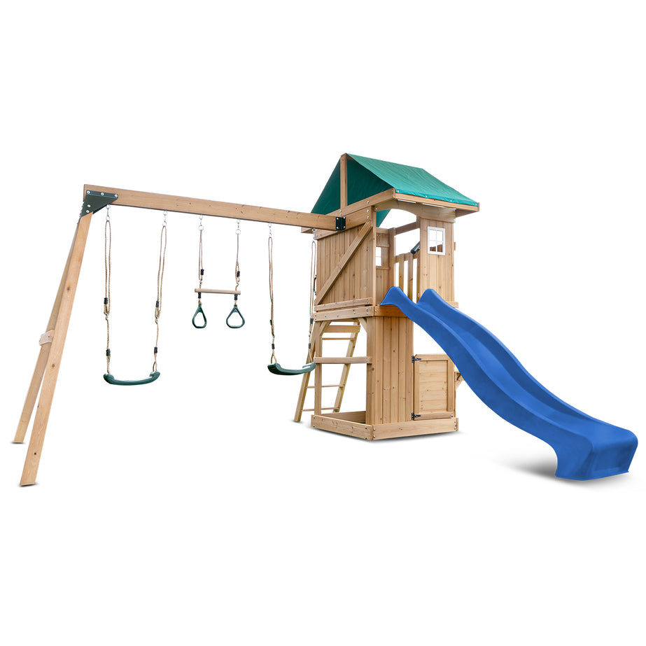 Montrose Swing Set & Play Centre with 2.2m Slide (Blue)
