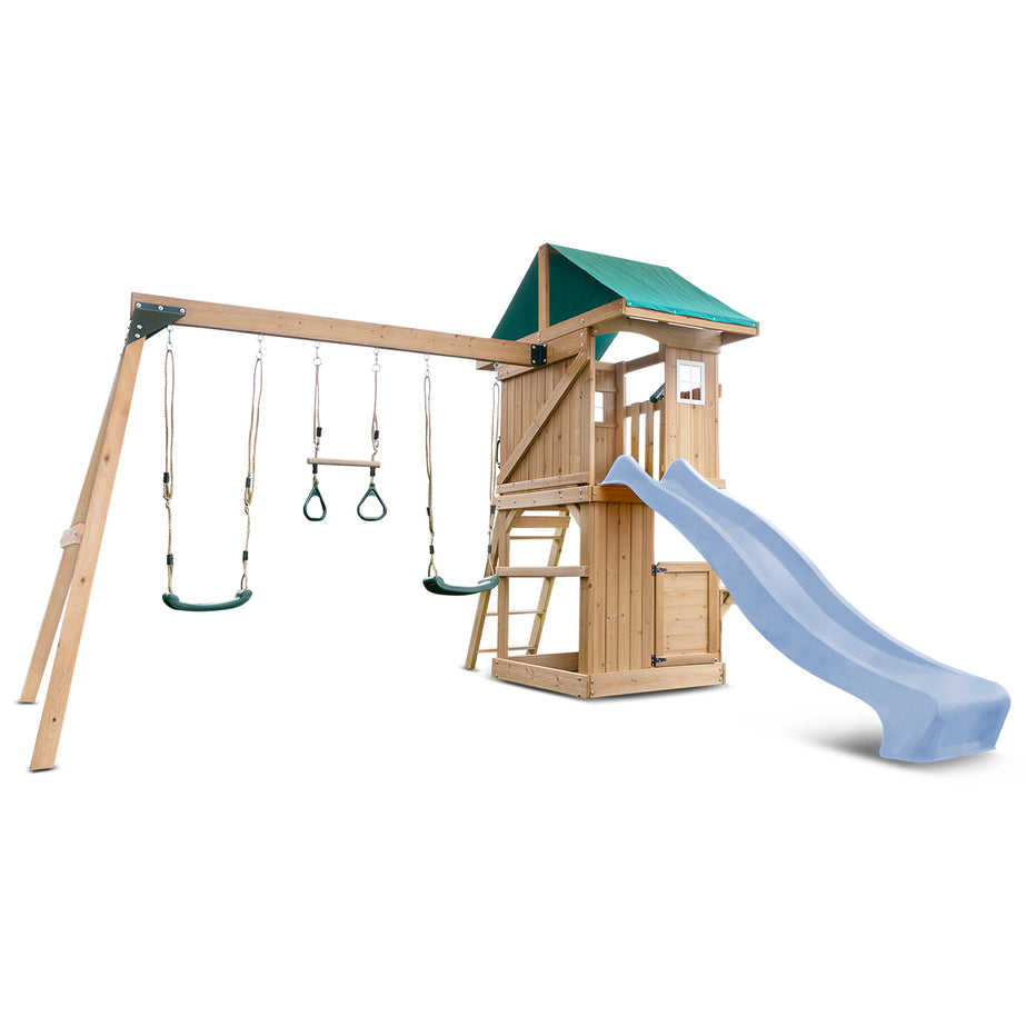 Montrose Swing Set & Play Centre with 2.2m Slide (Pastel Blue)