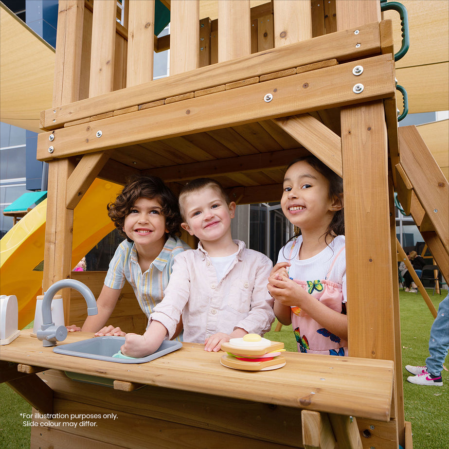 Montrose Swing Set & Play Centre with 2.2m Slide (Pastel Green)