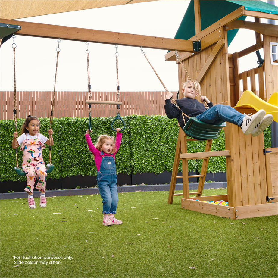 Montrose Swing Set & Play Centre with 2.2m Slide (White)